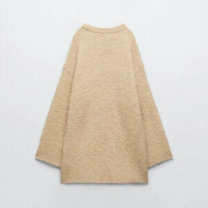 Zara  Boucle Fuzzy Knit Sweater Oversized Sand Size Small